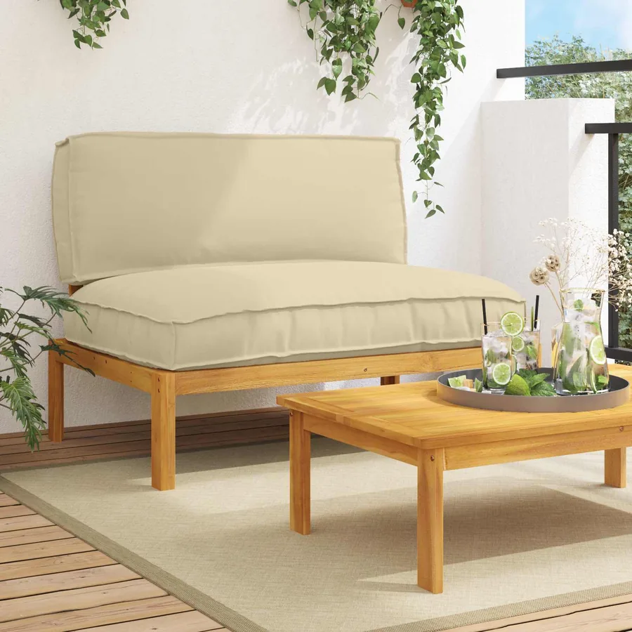 Ensemble de Canapés Beige 120 x 92 x 69 cm Bois d'Acacia Massif