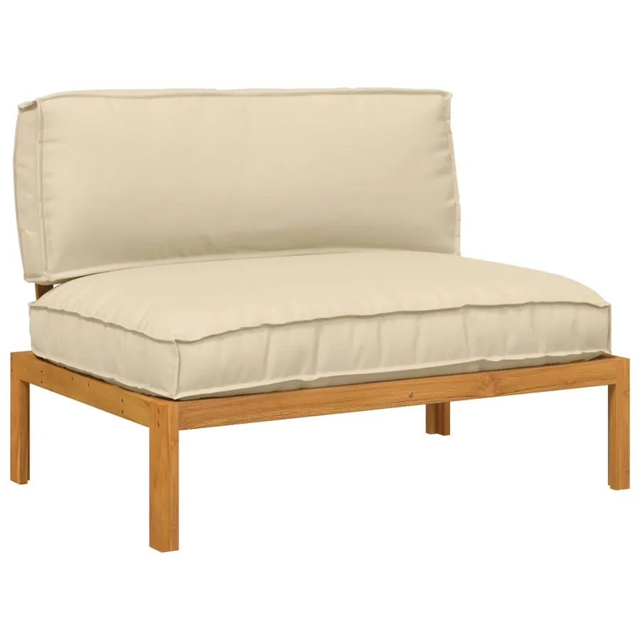Ensemble de Canapés Beige 120 x 92 x 69 cm Bois d'Acacia Massif - 2