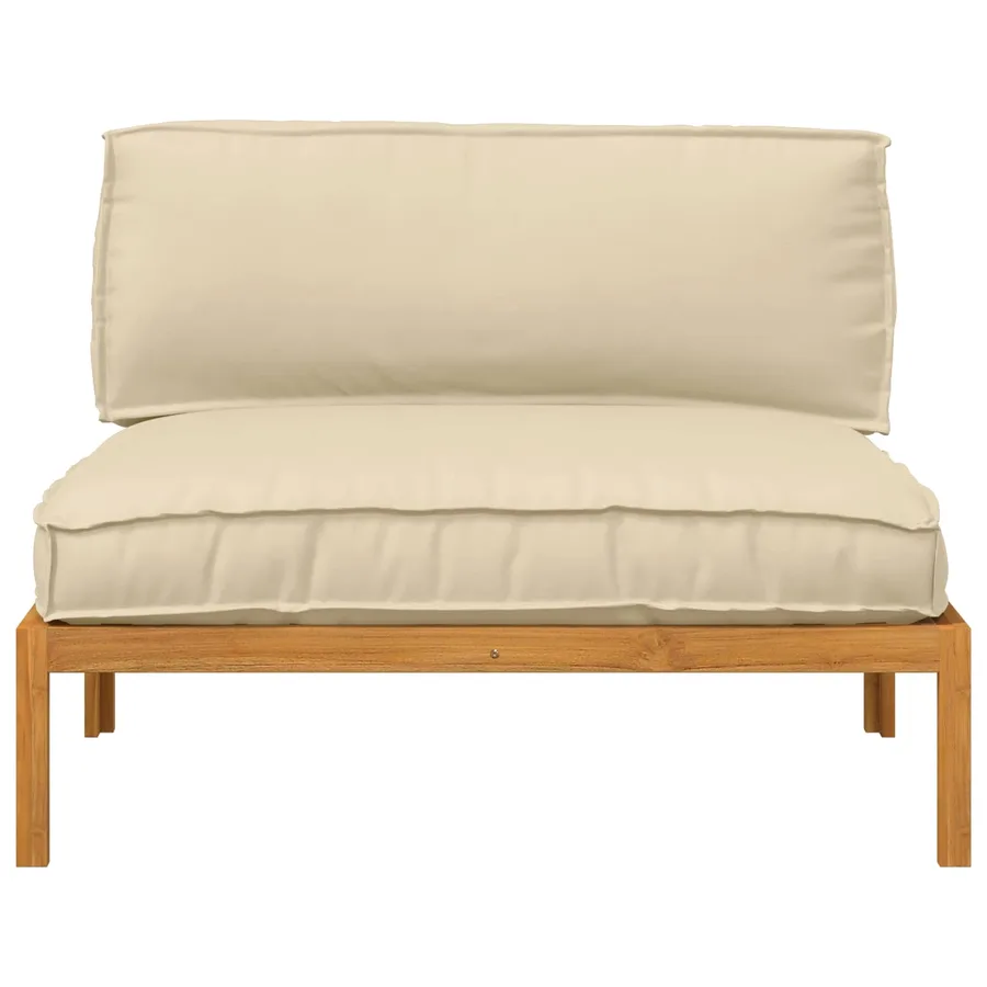 Ensemble de Canapés Beige 120 x 92 x 69 cm Bois d'Acacia Massif - 6
