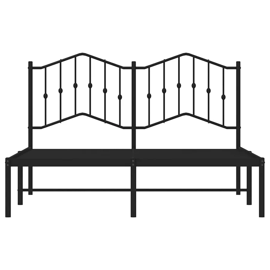 Cadre de lit métal sans matelas avec tête de lit noir 135x190cm - 6