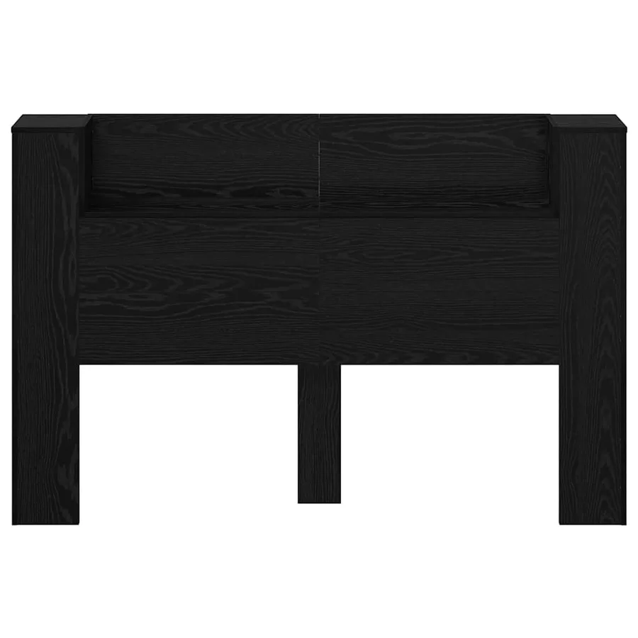 Tête de lit de rangement avec LED Chêne noir Bois d'ingénierie - 5