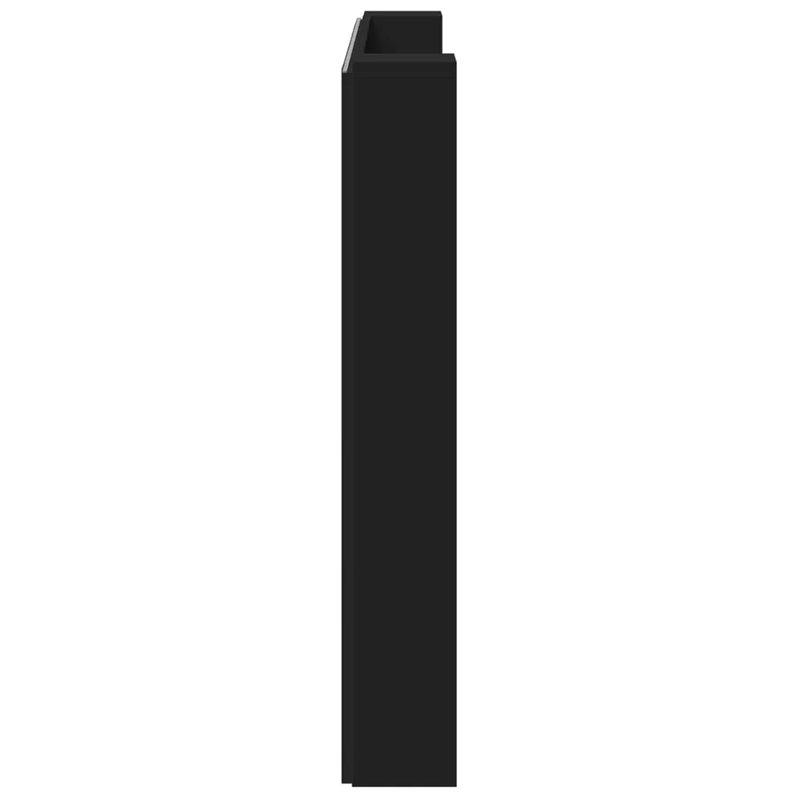 Tête de lit de rangement avec LED Noir Bois d'ingénierie - 6