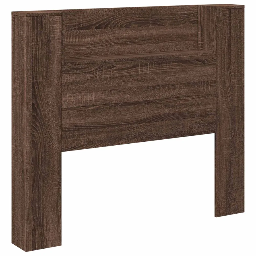 Tête de lit de rangement avec LED Chêne brun Bois d'ingénierie - 2