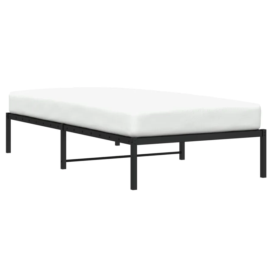 Cadre de lit métal sans matelas noir 100x200 cm - 3