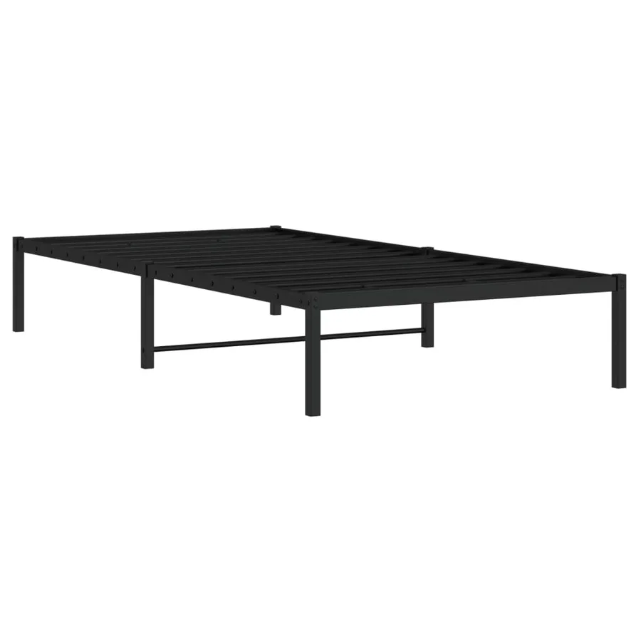 Cadre de lit métal sans matelas noir 100x200 cm - 4