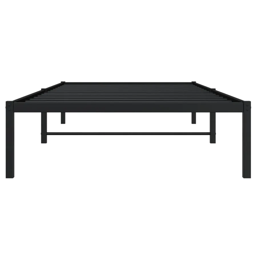 Cadre de lit métal sans matelas noir 100x200 cm - 5