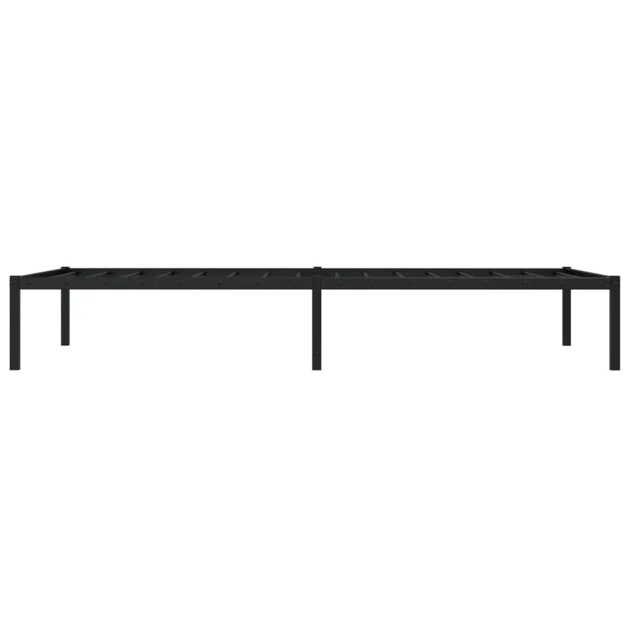 Cadre de lit métal sans matelas noir 100x200 cm - 6