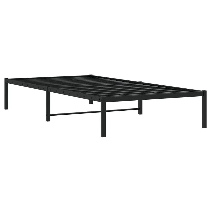 Cadre de lit métal sans matelas noir 100x200 cm - 7