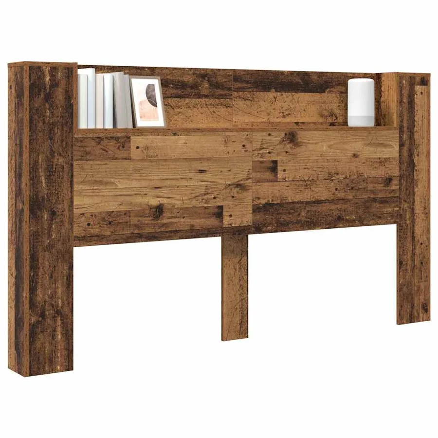 Tête de lit de rangement avec LED Bois ancien Bois d'ingénierie - 3
