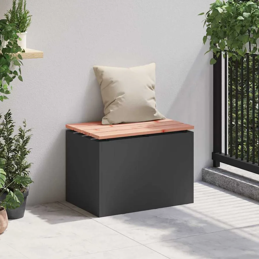 Banc de jardin Noir 60 x 40 x 43 cm - 3