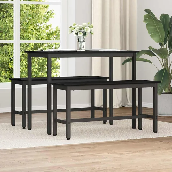 Banc de salle à manger 2 pcs Chêne noir 100 x 32,5 x 48,5 cm