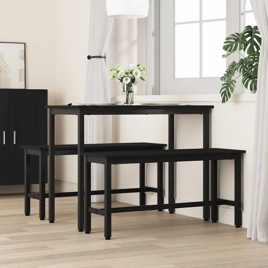 Banc de salle à manger 2 pcs Chêne noir 100 x 32,5 x 48,5 cm - 3