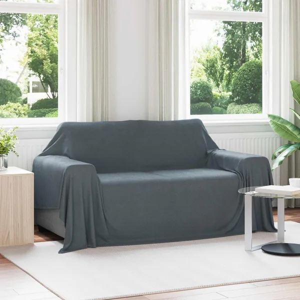 Couvertures à jeter 6 pcs Gris foncé 280 x 210 cm Toison