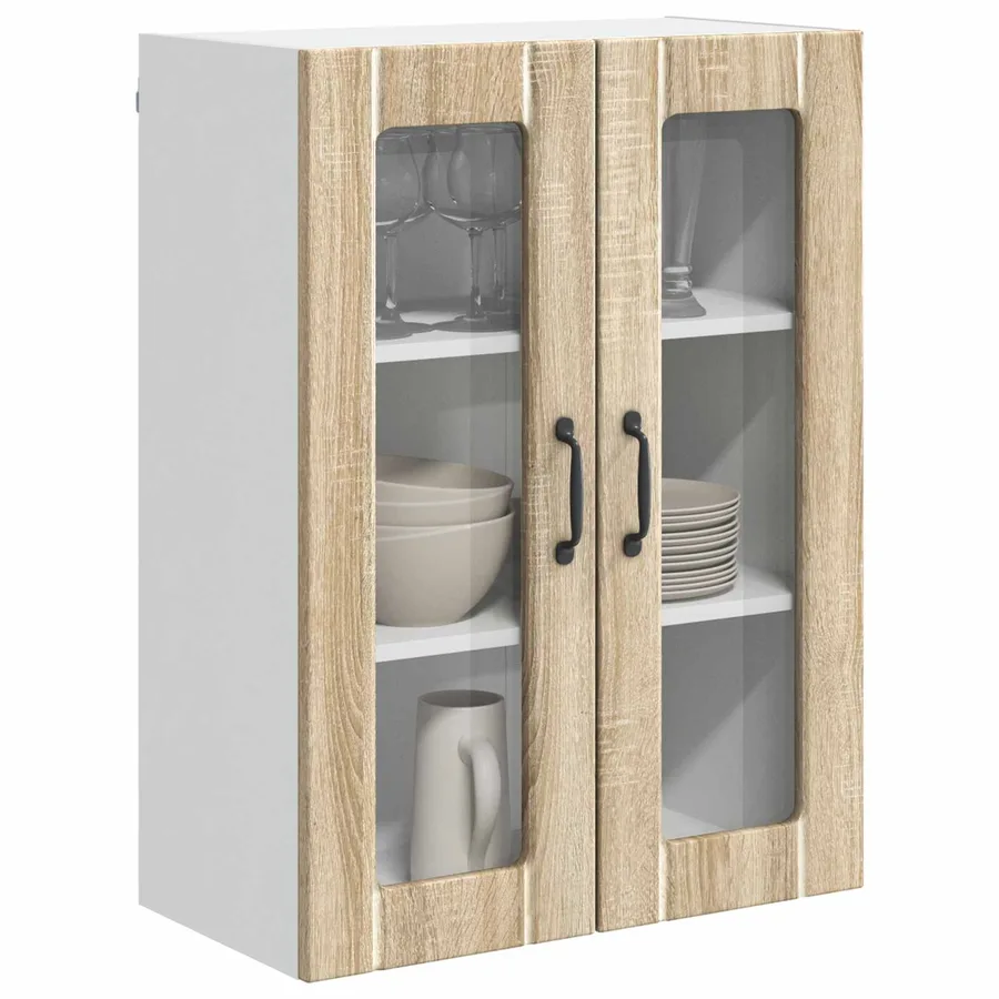 Cabinet en verre mural LUCCA Chêne Sonoma 60 x 31 x 80 cm - 3