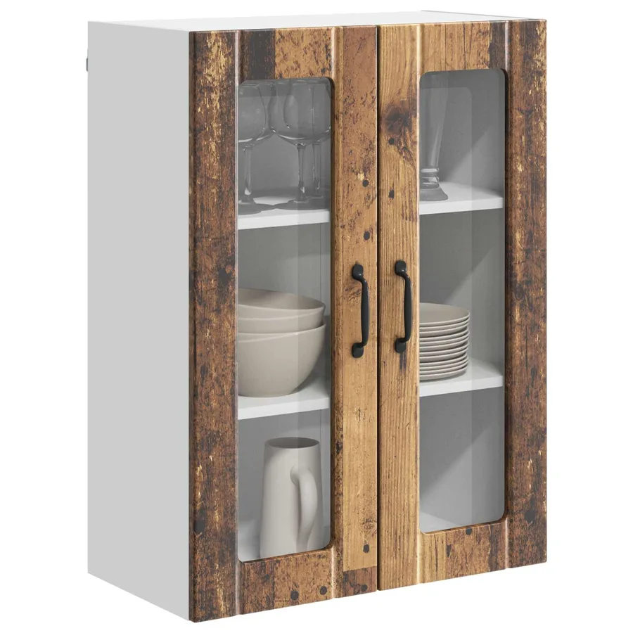 Cabinet en verre mural LUCCA Bois ancien 60 x 31 x 80 cm - 3