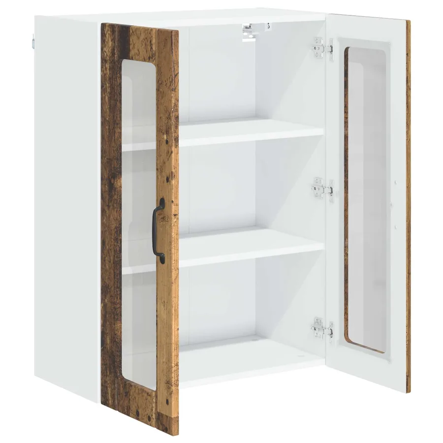 Cabinet en verre mural LUCCA Bois ancien 60 x 31 x 80 cm - 5