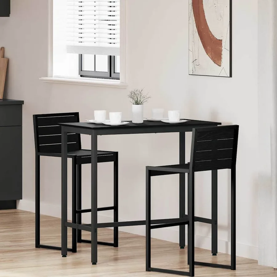 table Chêne noir 100 x 50 x 90,5 cm Bois d'ingénierie et acier