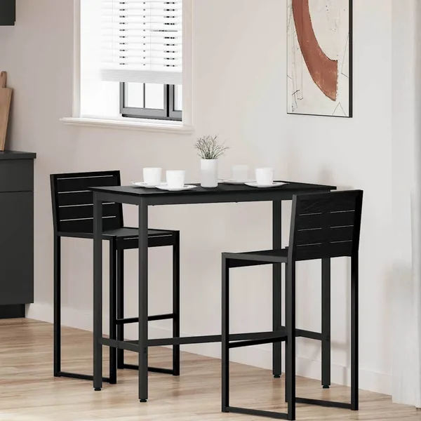 table Chêne noir 100 x 50 x 90,5 cm Bois d'ingénierie et acier
