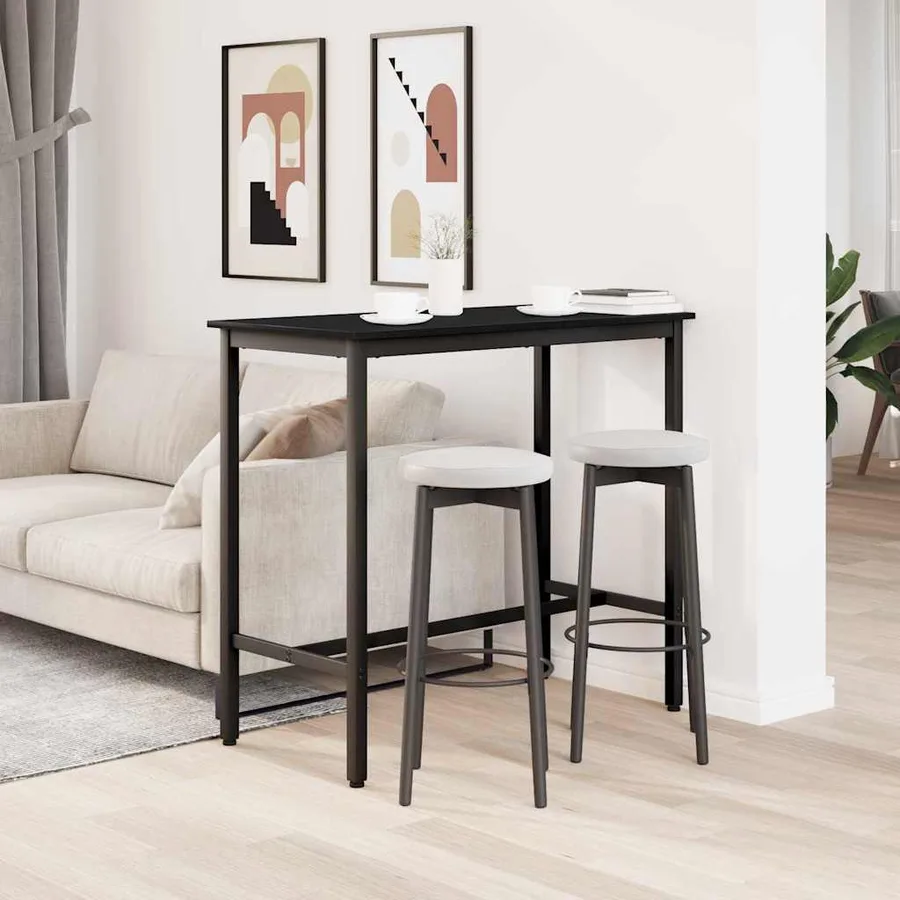 table Chêne noir 100 x 50 x 90,5 cm Bois d'ingénierie et acier - 4