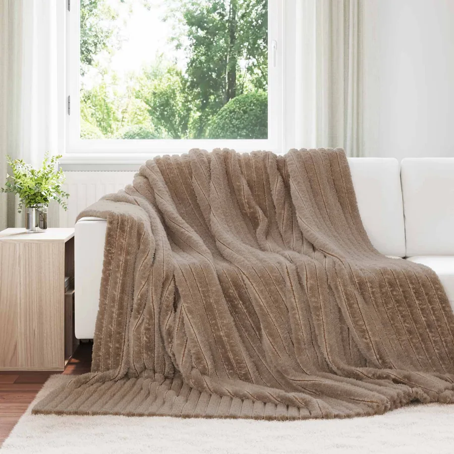 Couvertures à jeter 6 pcs Camel 270 x 240 cm Toison