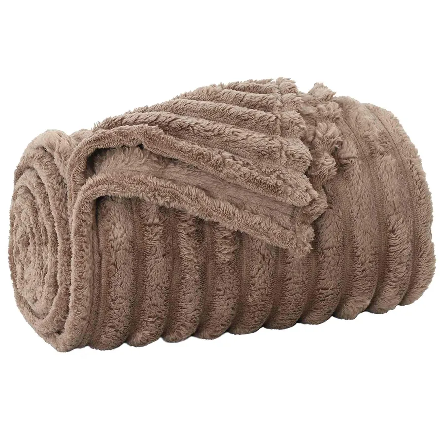 Couvertures à jeter 6 pcs Camel 270 x 240 cm Toison - 4