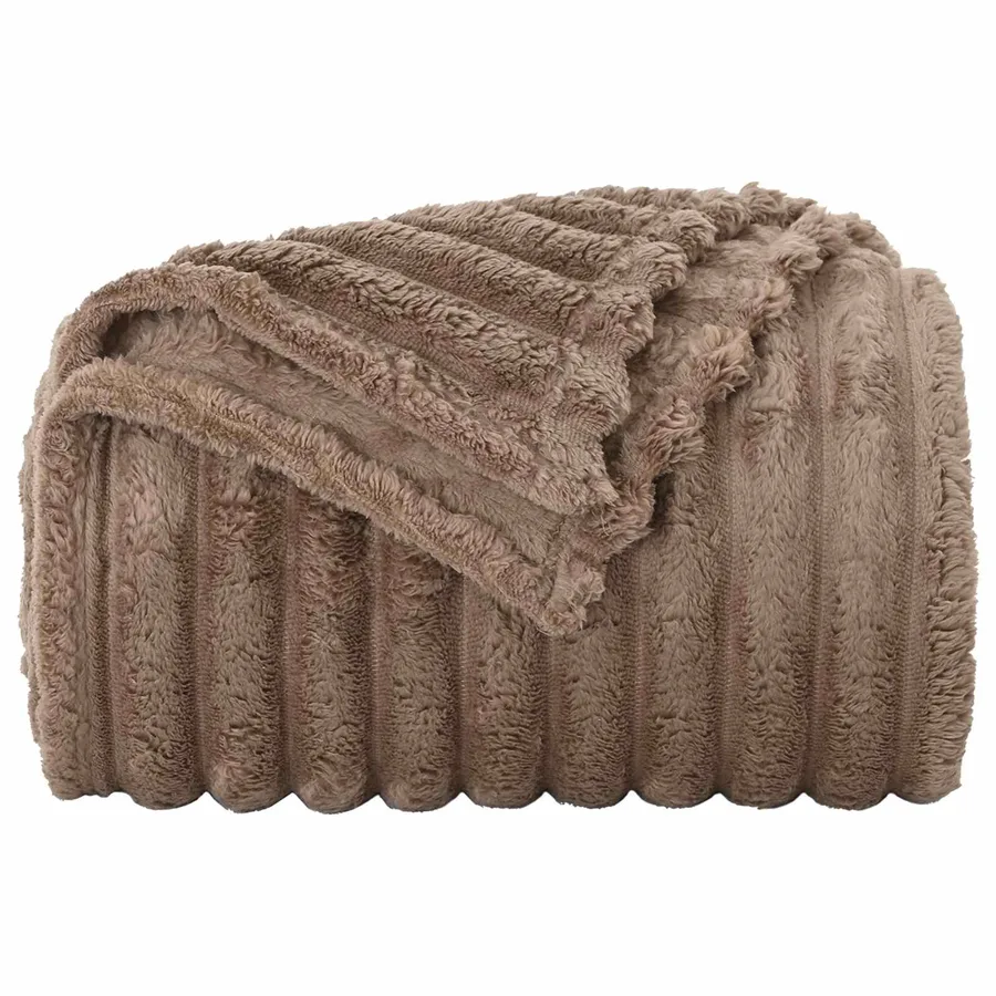 Couvertures à jeter 6 pcs Camel 270 x 240 cm Toison - 5