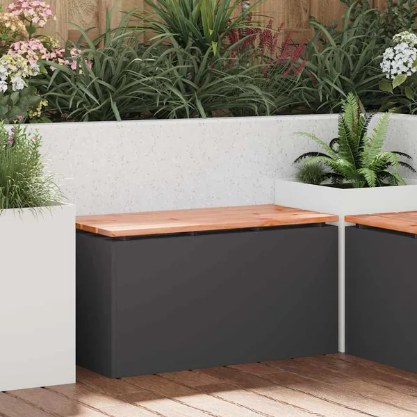 Banc de jardin Noir 80 x 40 x 43 cm Acier