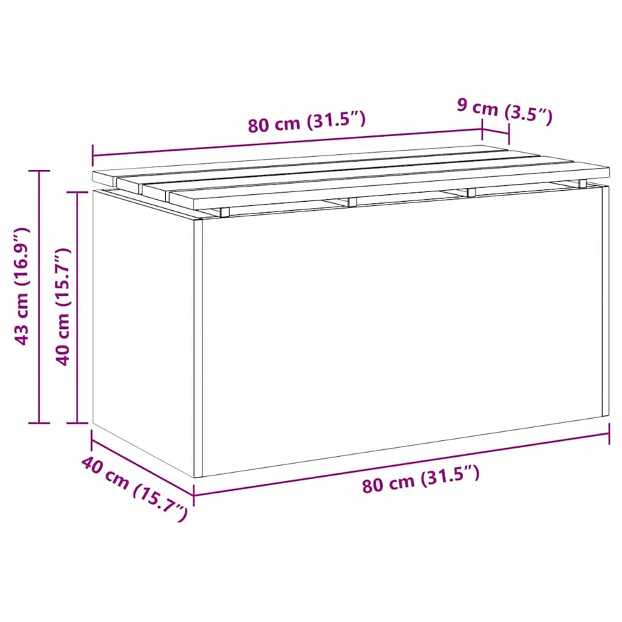 Banc de jardin Noir 80 x 40 x 43 cm Acier - 11