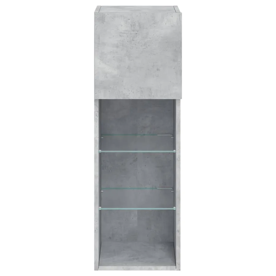 Meuble TV avec lumières LED gris béton 30,5x30x90 cm - 9