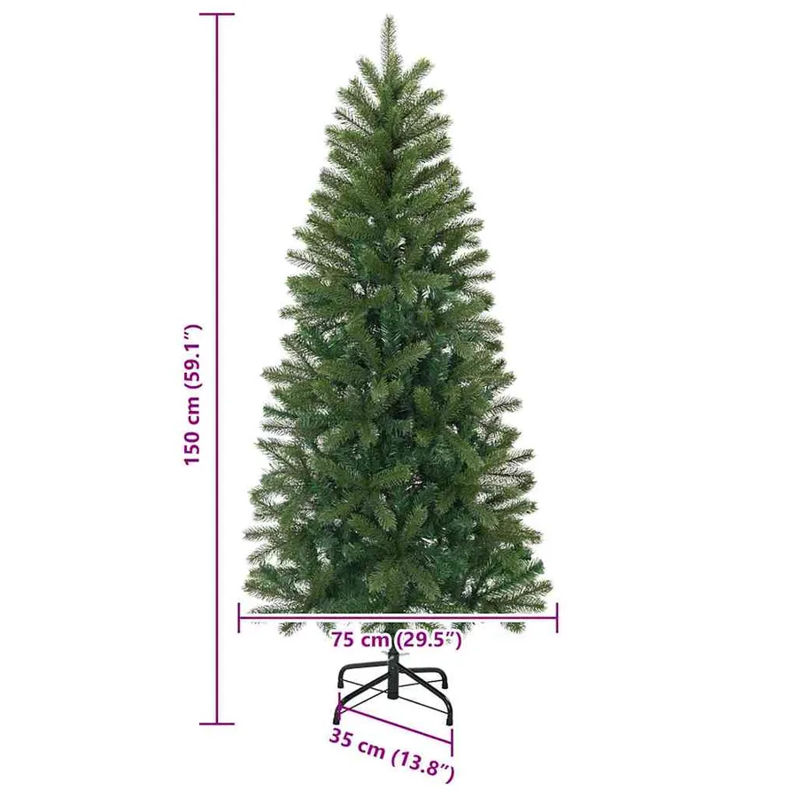 Sapin de Noël artificiel avec 150 LED Vert 150 cm PE et PVC - 18