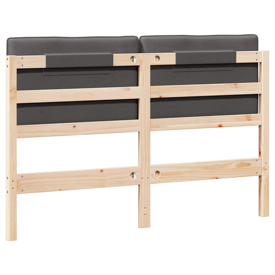 Tête de lit capitonnée Brun et gris foncé 160 cm Pin massif - 6