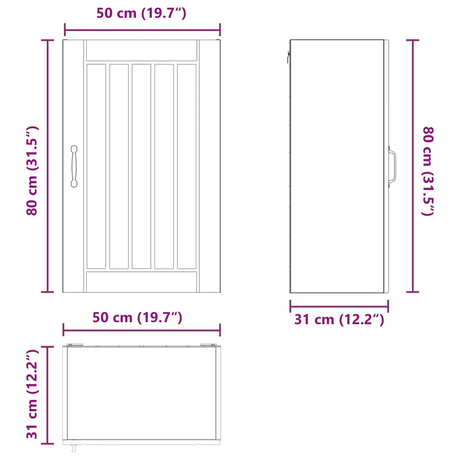 Meuble mural LUCCA Blanc brillant 50 x 31 x 80 cm - 13