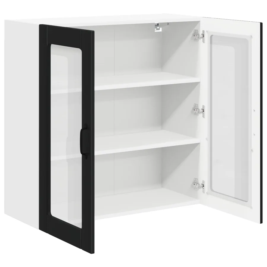 Cabinet en verre mural LUCCA Noir 80 x 31 x 80 cm - 5