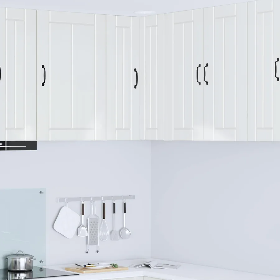 Cabinet d'angle mural LUCCA Blanc brillant 57 x 57 x 80 cm