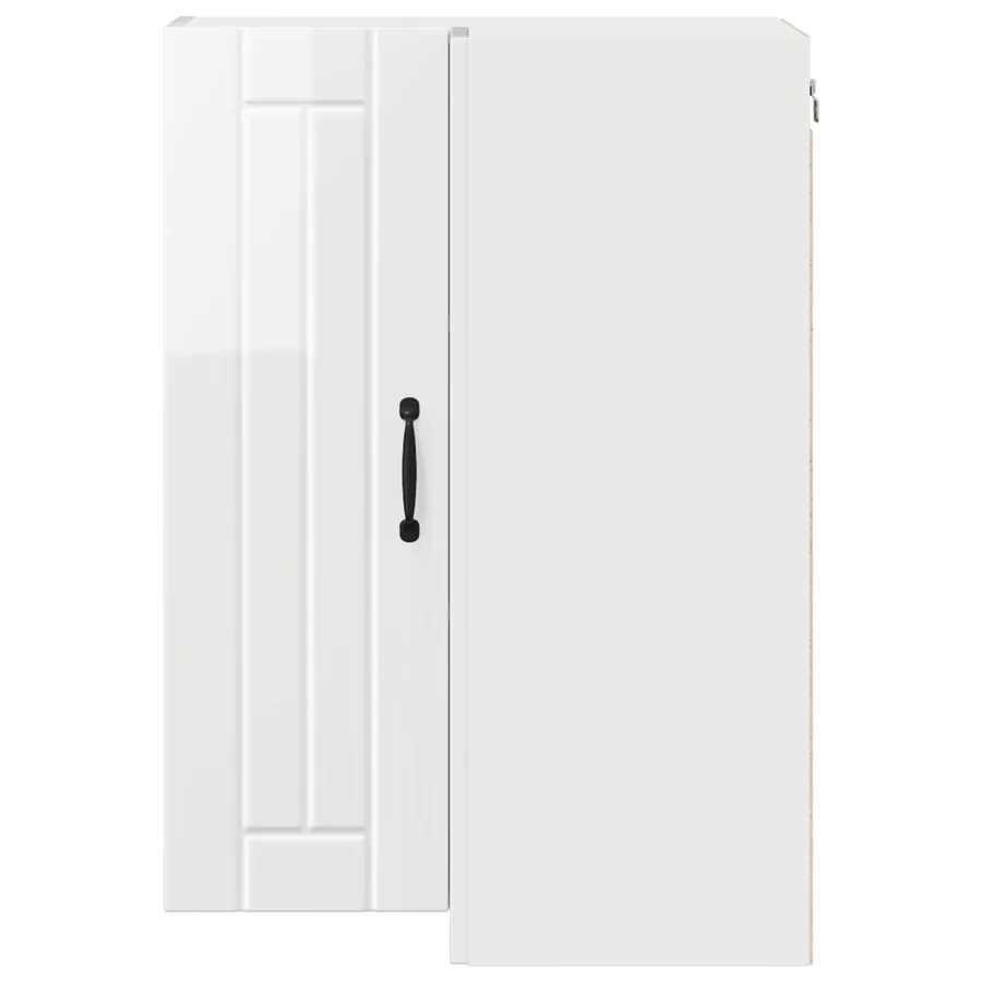 Cabinet d'angle mural LUCCA Blanc brillant 57 x 57 x 80 cm - 6