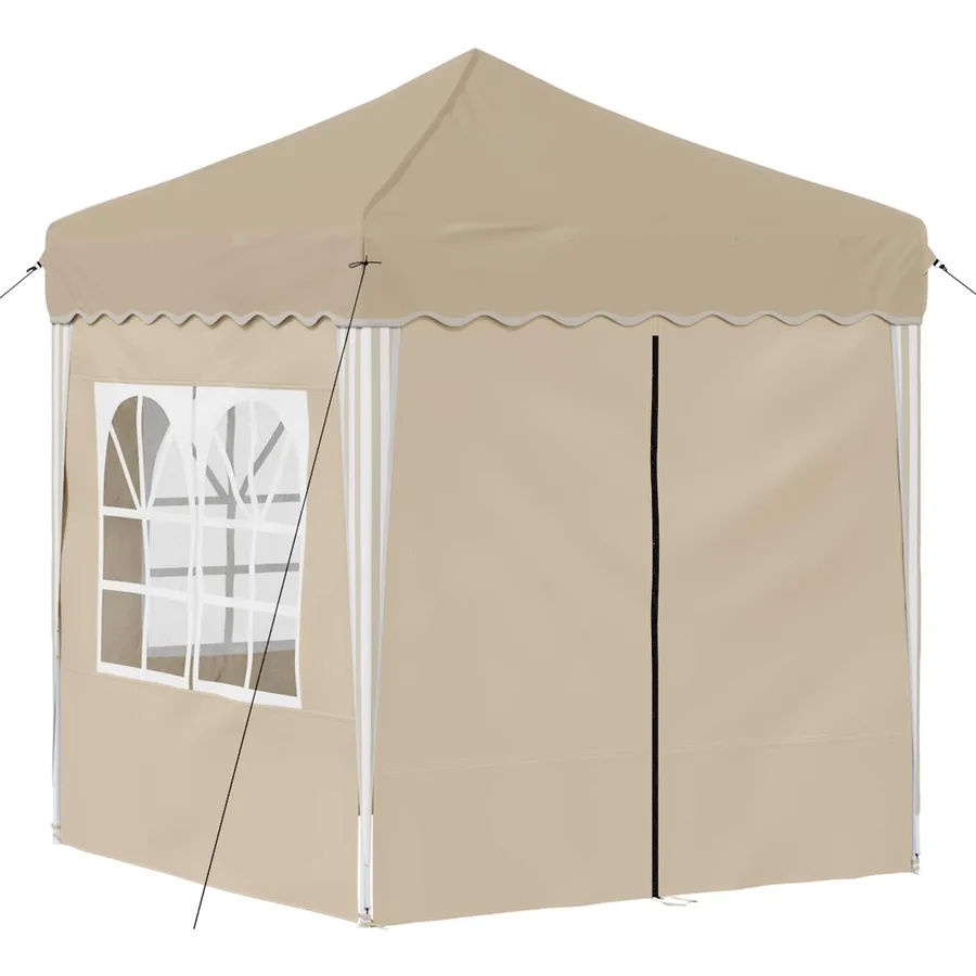 Tente de fête pop-up 195 x 195 x 245 cm Crème Tissu Oxford - 5