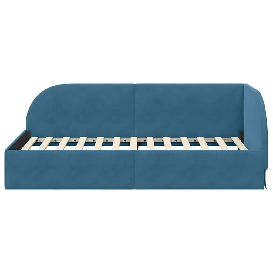 Cadre de lit d'angle Bleu 80 cm x 200 cm Velours - 5