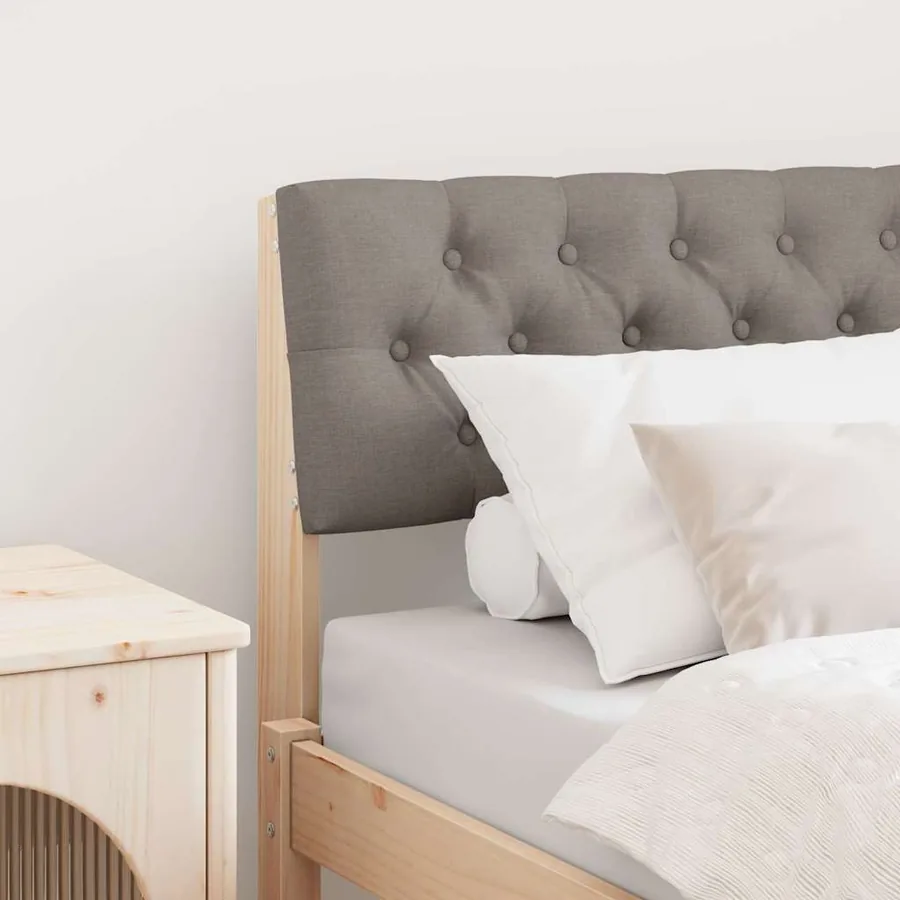Tête de lit capitonnée Taupe 80 cm Pin massif