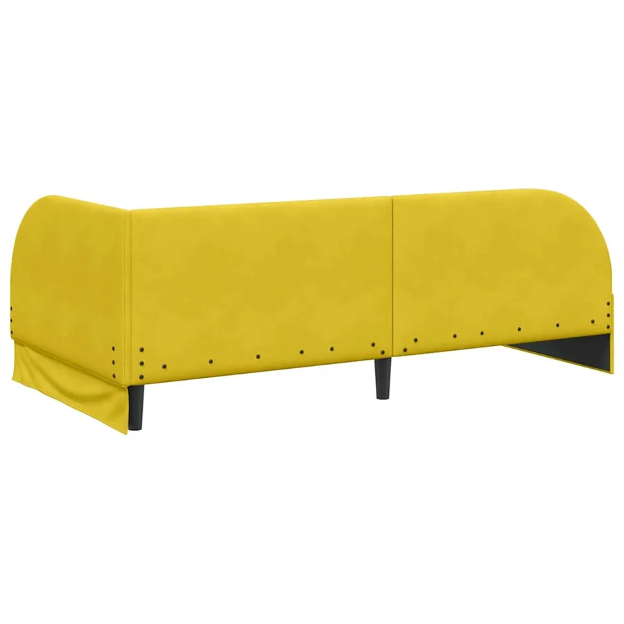 Cadre de lit d'angle Jaune 90 cm x 200 cm Velours - 7