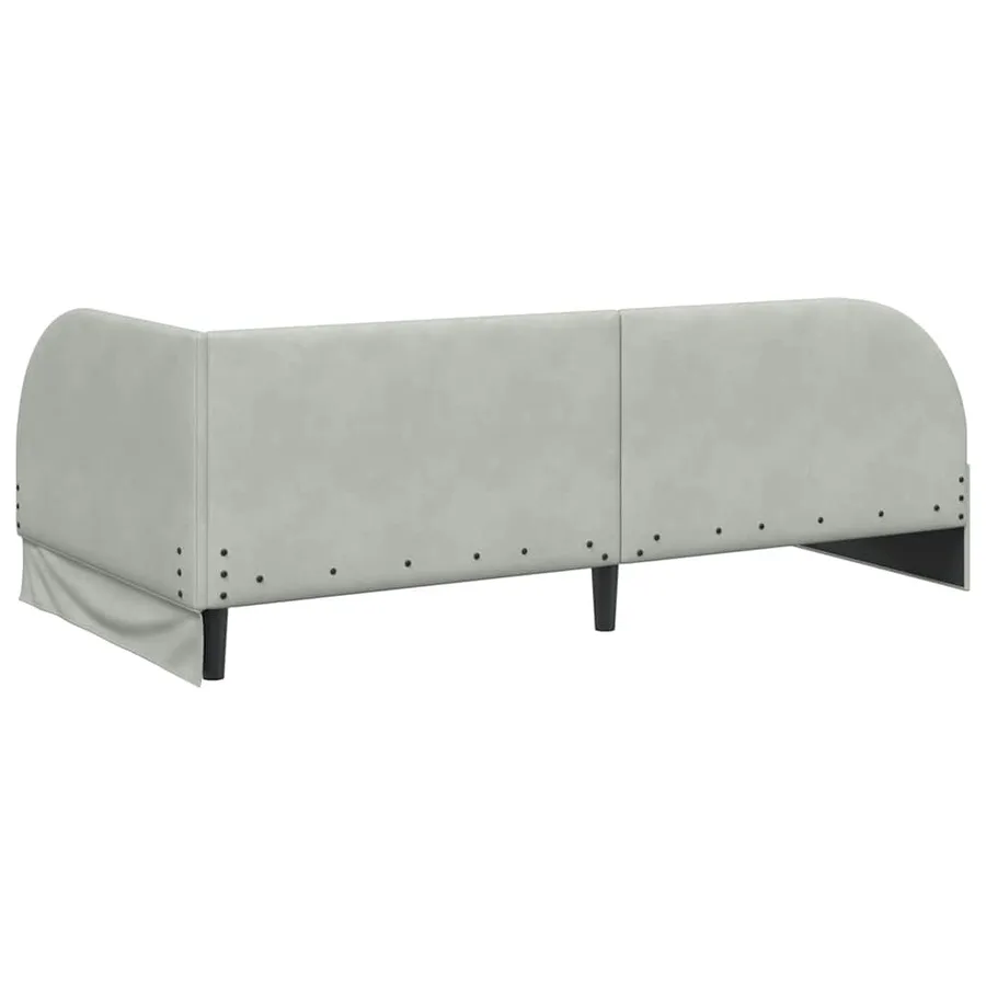 Cadre de lit d'angle avec matelas 2 pcs Gris clair Velours - 9