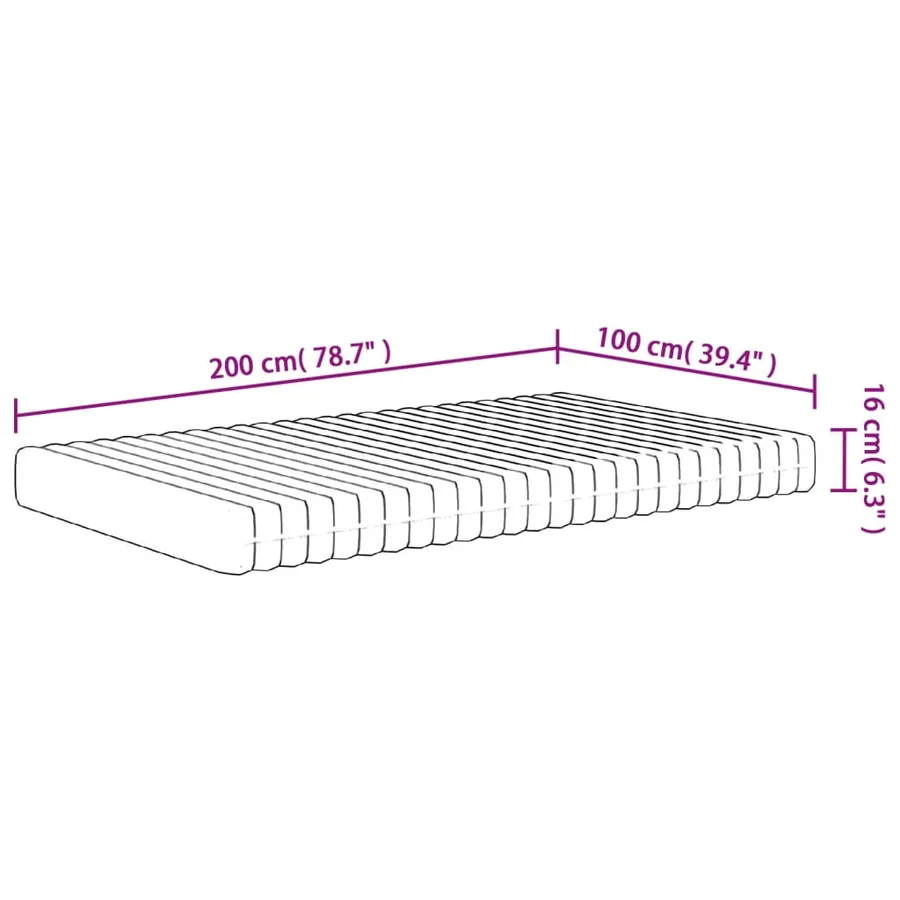 Matelas en mousse moyennement doux 100x200 cm - 9