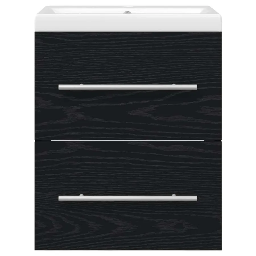 Meuble de Lavabo de Salle de Bain Noir 42 x 39 x 52 cm - 7