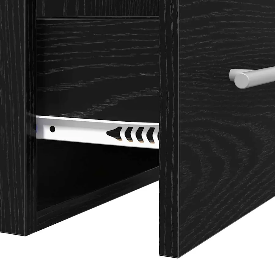 Meuble de Lavabo de Salle de Bain Noir 42 x 39 x 52 cm - 9