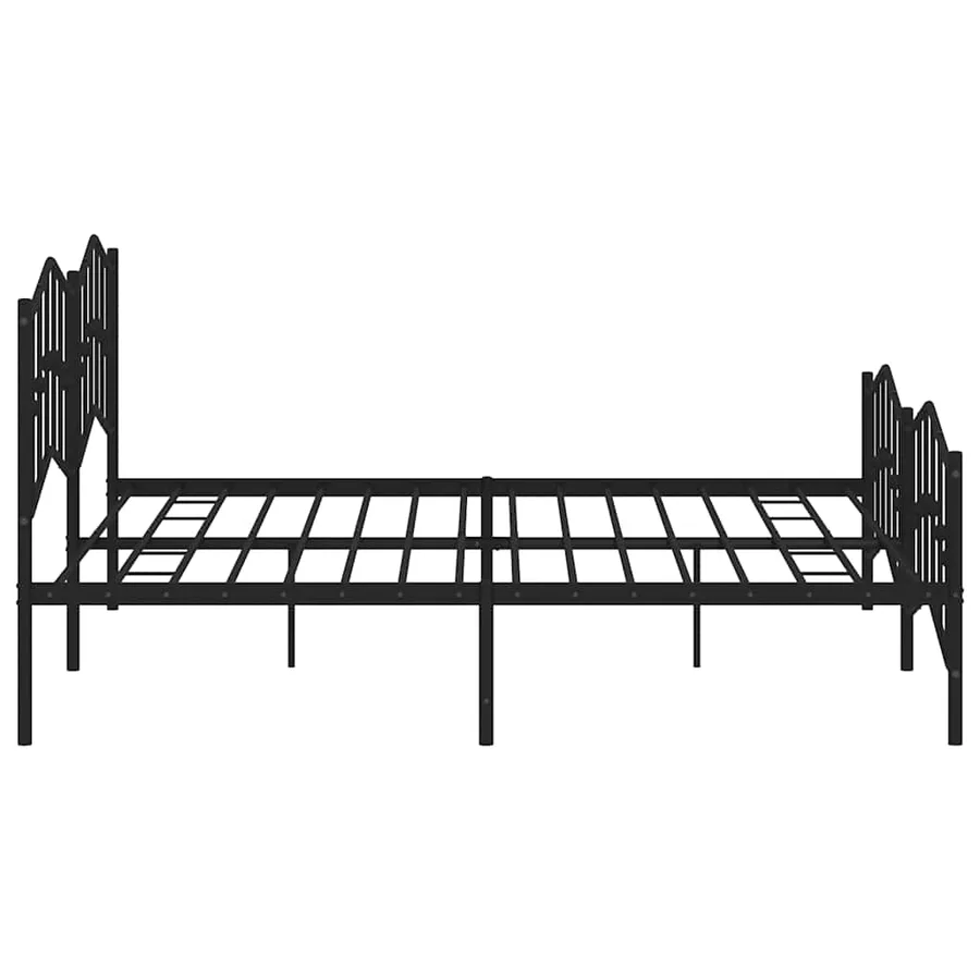 Cadre de lit métal sans matelas avec pied de lit noir 193x203cm - 7
