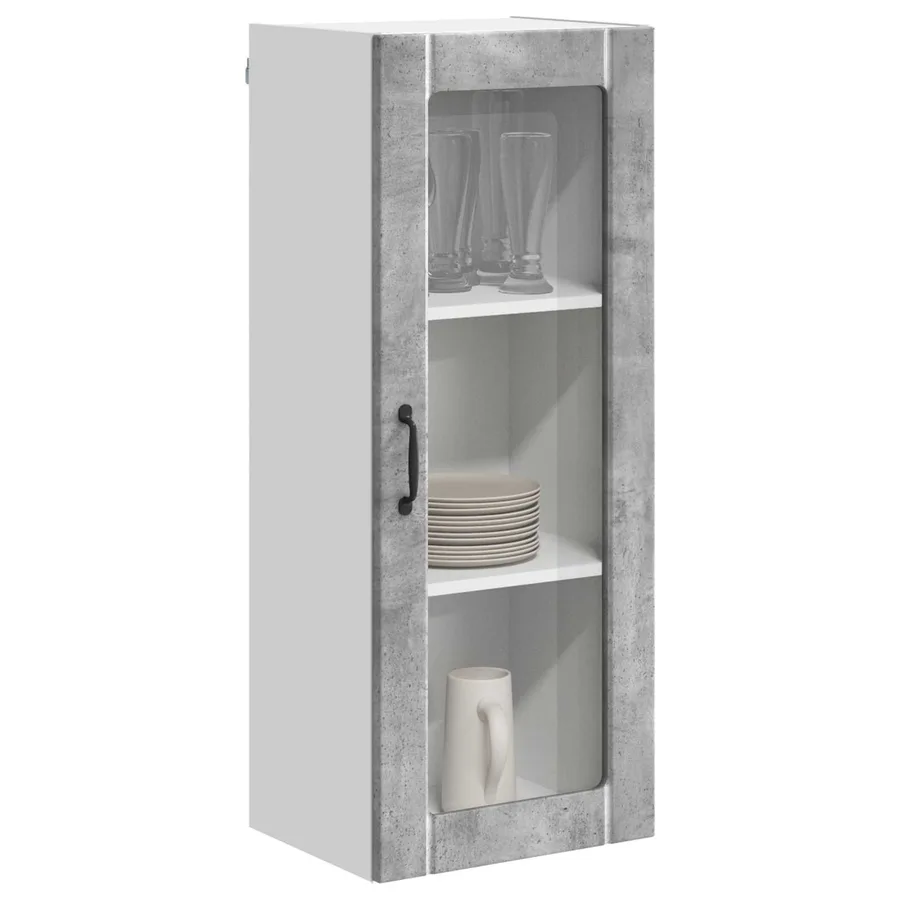 Cabinet en verre mural LUCCA Gris béton 40 x 31 x 100 cm - 3