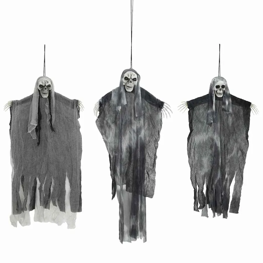 Fantôme Suspendu Halloween 3 pcs Noir 66 x 110 cm Polyester - 2