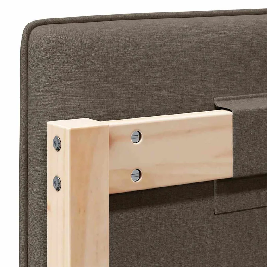 Tête de lit capitonnée Marron et Taupe 75 cm Pin massif - 8