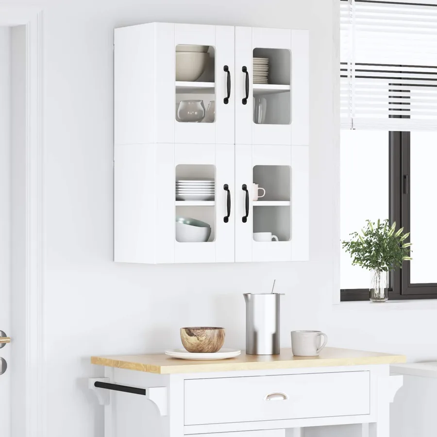 Cabinet en verre mural LUCCA Blanc 60 x 31 x 40 cm - 4