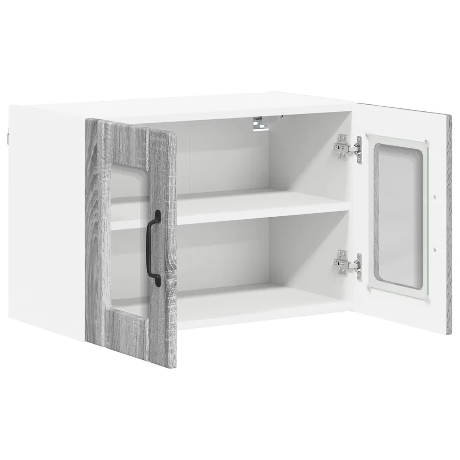 Cabinet en verre mural LUCCA 2 pcs Sonoma gris 60 x 31 x 40 cm - 6