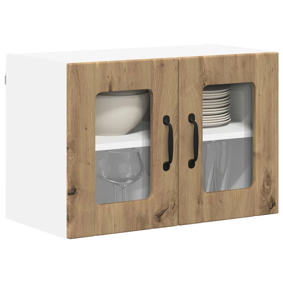 Cabinet en verre mural LUCCA 2 pcs Chêne artisanal - 3